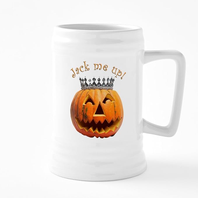 CafePress Jack Me Up Тыква в короне Керамическая кружка для пива 25 унций