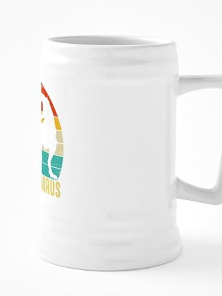 CafePress Abuelosaurus T Rex Dinosaur 2 Kids Fathers Day, Chr 25 oz Ceramic Beer Stein Mug