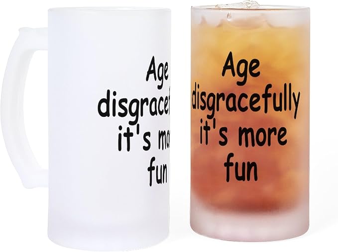 CafePress Disgracefully 2 Frosted Stein 16 oz Frosted Glass Beer Mug