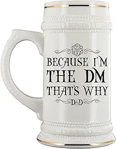 Потому что я — Мастер Подземелий, вот почему! Пивная кружка Dungeons and Dragons для парня-геймера, Мастера Подземелий, D&D, D&D, DM, забавная, 22 унции. Керамическая кружка для мужчин.