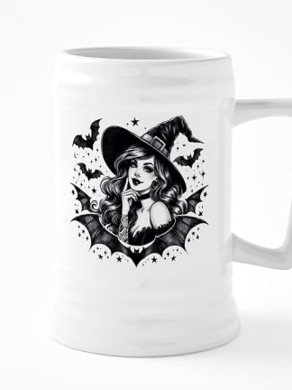 Керамическая пивная кружка CafePress Batty Witch объемом 25 унций.