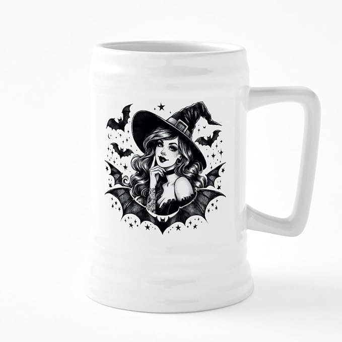 Керамическая пивная кружка CafePress Batty Witch объемом 25 унций.