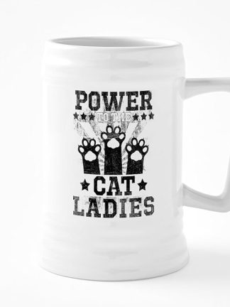 Керамическая пивная кружка CafePress Power To The Cat Ladies объемом 25 унций.