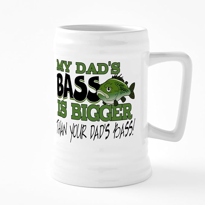 Керамическая пивная кружка CafePress Dads Bass объемом 25 унций.
