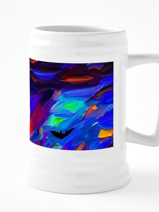 CafePress Хэллоуин Современная абстрактная картина маслом, керамическая пивная кружка объемом 25 унций
