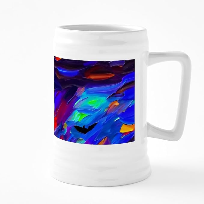 CafePress Хэллоуин Современная абстрактная картина маслом, керамическая пивная кружка объемом 25 унций