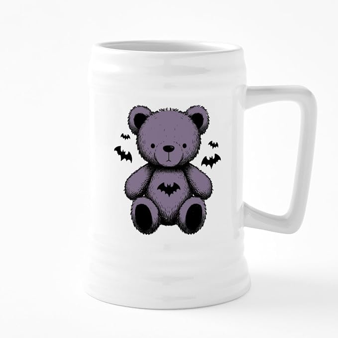 Керамическая пивная кружка CafePress Batty Bear фиолетового цвета объемом 25 унций.