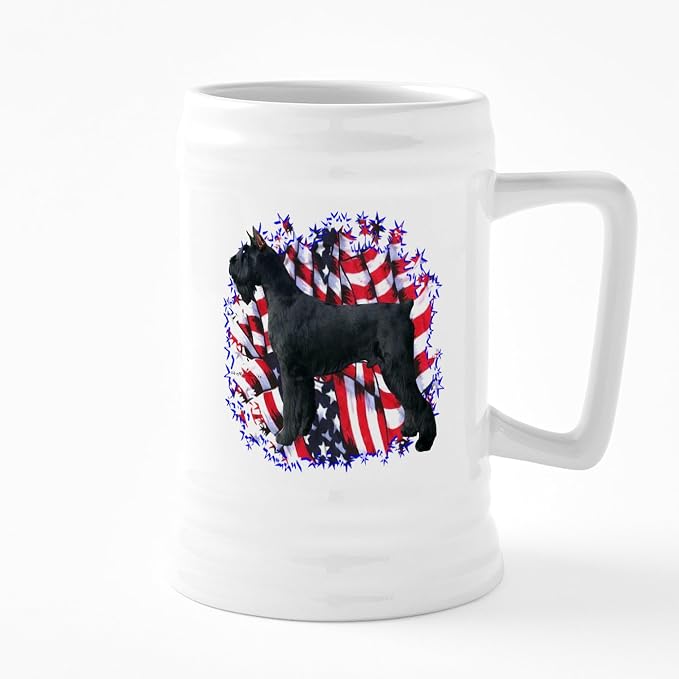 Керамическая пивная кружка CafePress Giantschnauzerpatriot объемом 25 унций.