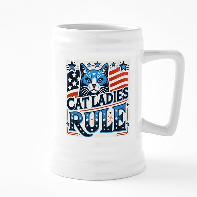 Керамическая пивная кружка CafePress Cat Ladies Rule объемом 25 унций.