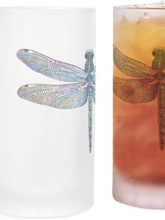 Пивная кружка CafePress Dragon Fly Frosted Stein объемом 16 унций (473 мл) из матового стекла.