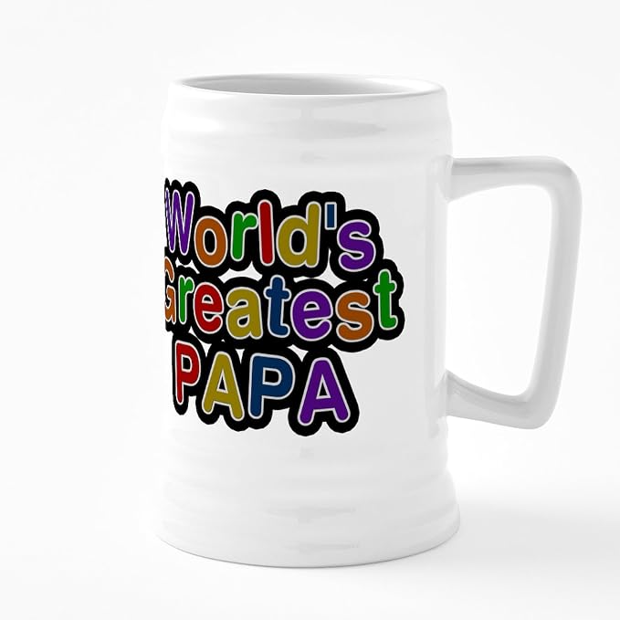 Керамическая пивная кружка CafePress «Величайший папа в мире» объемом 25 унций.