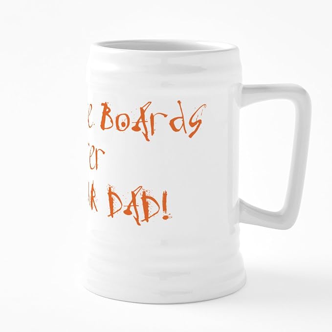 CafePress Dadboards_Color 25 унций Керамическая пивная кружка