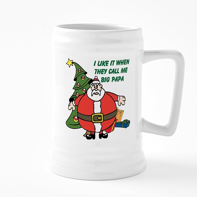 CafePress I Like It When They Call Me Big Papa 25 oz Ceramic Beer Stein Mug