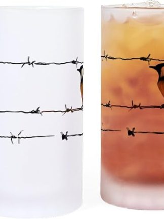 Пивная кружка CafePress Bird On A Wire из матового стекла, 473 мл.