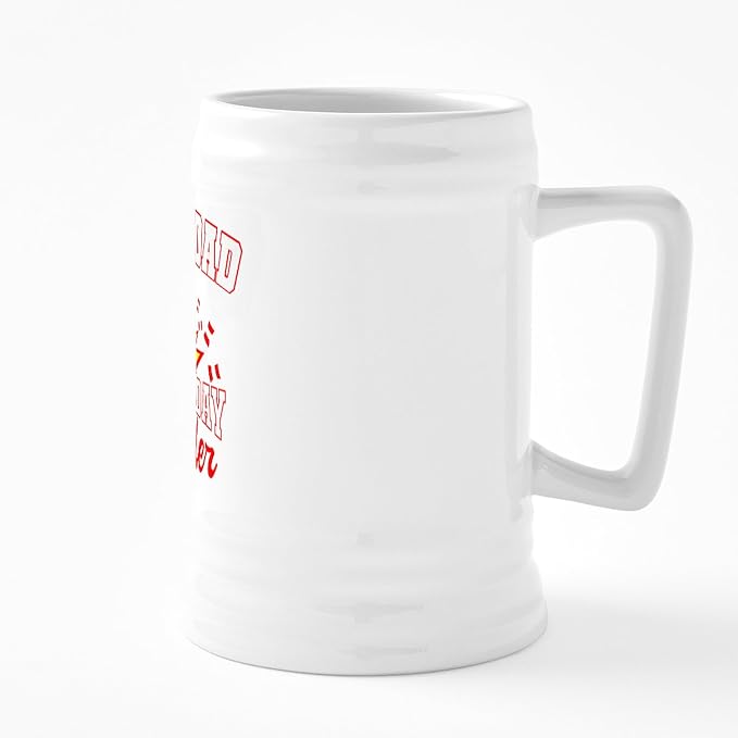 CafePress Stepdad Of The Birthday Bowler Ceramic Beer Stein Mug 25 oz