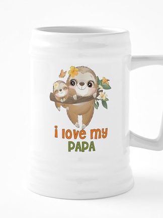 CafePress I Love My Papa Керамическая пивная кружка объемом 25 унций