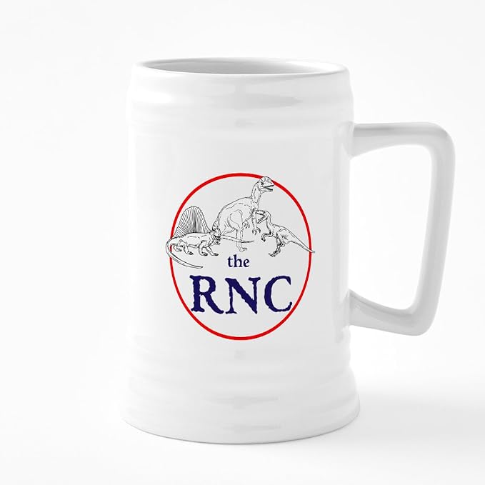 CafePress The RNC, Dinosaurs Ceramic Beer Stein Mug 25 oz
