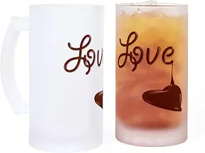 CafePress Love Chocolate Frosted Stein 16 oz Frosted Glass Beer Mug