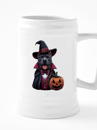Керамическая пивная кружка CafePress с изображением питбуля в костюме на Хэллоуин, объемом 25 унций.