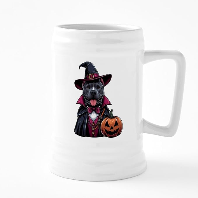 Керамическая пивная кружка CafePress с изображением питбуля в костюме на Хэллоуин, объемом 25 унций.