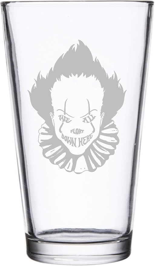 Бокалы для пива Hat Shark We All Float Down Here Horror Movie Clown с лазерной гравировкой, 473 мл (16 унций)