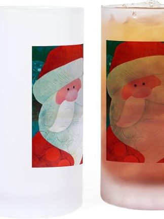 Кружка для пива CafePress Santa Face Frosted Stein объемом 16 унций (473 мл) из матового стекла.