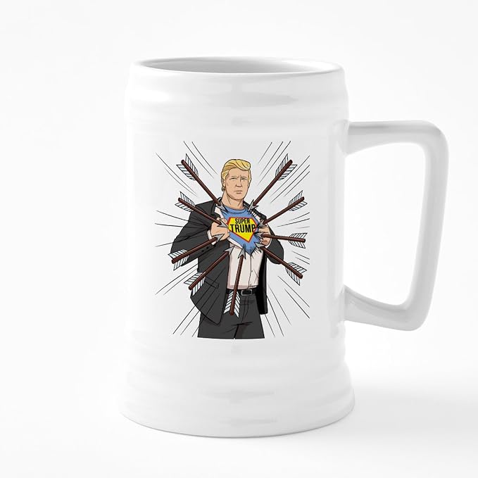 CafePress Супер Трамп всё ещё стоит на ногах, керамическая пивная кружка объёмом 25 унций.