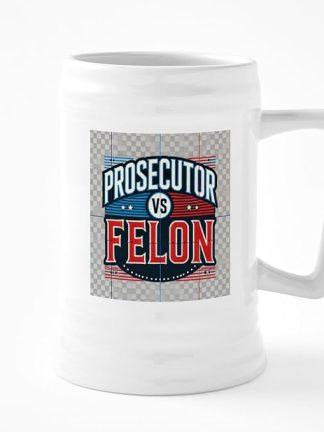 Керамическая пивная кружка CafePress «Прокурор против преступника» объемом 25 унций.