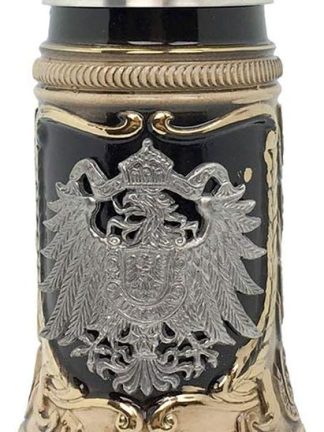 Кружка с медальоном орла, 0,5 л, Zoller & Born, сделано в Германии, коллекционная керамическая пивная кружка с крышкой и металлической крышкой.
