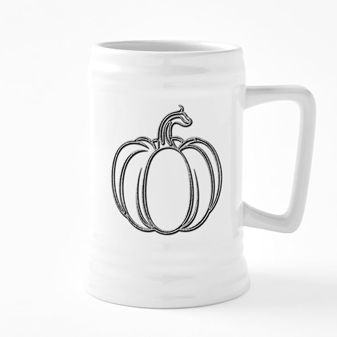 Керамическая пивная кружка CafePress с блестками и изображением тыквы, 740 мл.