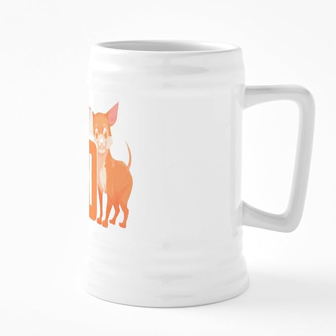 Керамическая пивная кружка CafePress Chihuahua Dad объемом 25 унций.