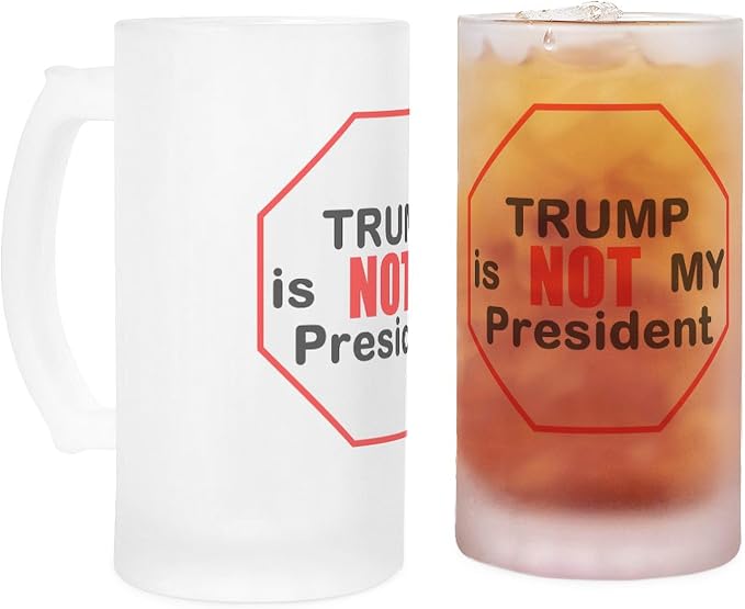 CafePress Трамп — НЕ мой президент. Матовая пивная кружка объемом 16 унций.