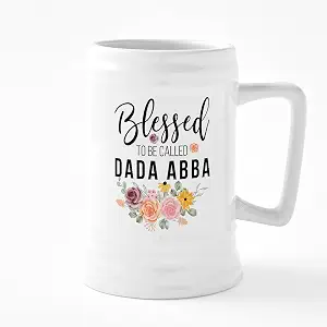 CafePress Floral Blessed To Be Called Dada Abba 25 oz Ceramic Beer Stein Mug