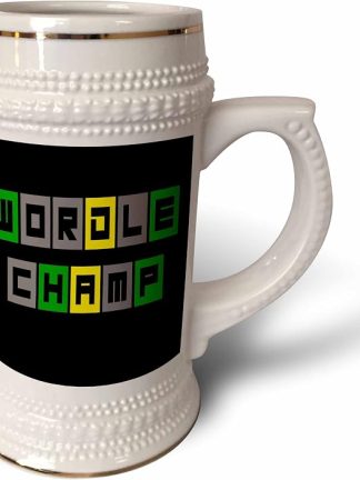 Кружка 3dRose 22 унции - Забавная и милая кружка Wordle Champ, игра в слова Wordle, мультфильмы, спорт и хобби.