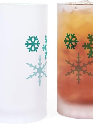Пивная кружка CafePress Snowflakes из матового стекла объемом 16 унций.