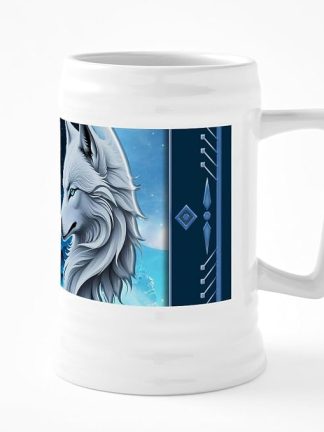 Керамическая пивная кружка CafePress «Две величественные волчьи головы» объемом 25 унций.