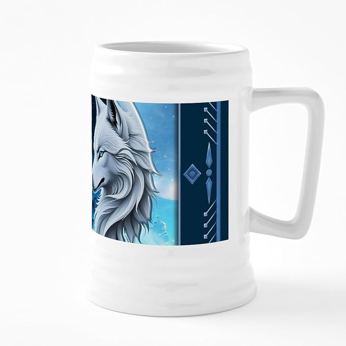 Керамическая пивная кружка CafePress «Две величественные волчьи головы» объемом 25 унций.