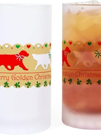Чайник CafePress с изображением золотистого ретривера, рождественская кружка Go Frosted Stein объемом 16 унций (473 мл), матовое стекло для пива.