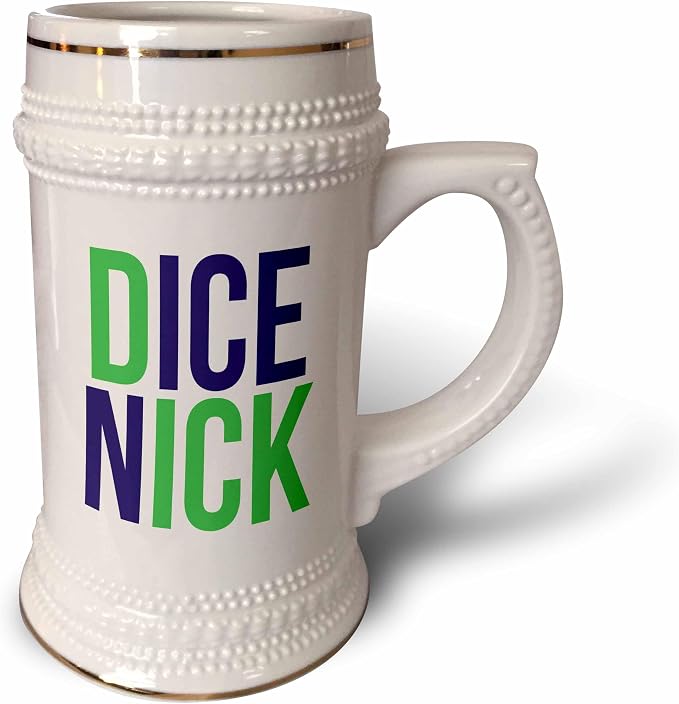 3dRose Word Scramble - DICEM NICK COLOR - 22oz Stein Mug (stn-384505-1)