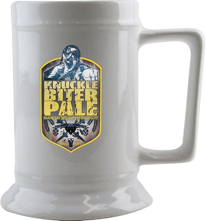 16-унцовая пивная кружка USAMM Air Force Knuckle Biter Pale Beer Label