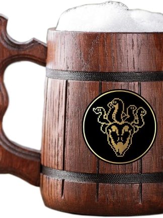 Деревянная кружка с изображением Парсника из Undertale. Подарок для геймеров. Пивная кружка. Персонализированная деревянная пивная кружка. Подарок на заказ для него, подарок для мужа, подарки для мужчин # 539/0.6L / 22oz
