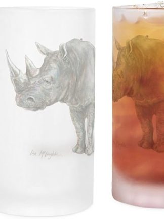 Пивная кружка CafePress Rhino Frosted Stein объемом 16 унций (473 мл) из матового стекла.