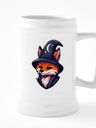 Керамическая пивная кружка CafePress Fox Wizard Magic Fantasy объемом 25 унций.