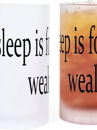 CafePress Sleep Is For The Weak Frosted Stein 16 oz Frosted Glass Beer Mug