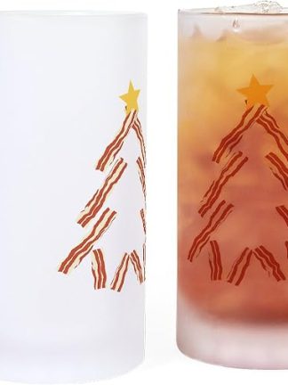 CafePress Bacon Christmas Tree Customizable Frosted Stein 16 oz Frosted Glass Beer Mug