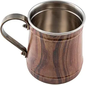 Пивная кружка Thirstystone от Cambridge из нержавеющей стали с имитацией дерева.