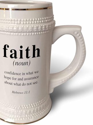 Кружка-барбекю 3dRose 22 унции - Faith Hebrews Eleven One Rosette - Библейский стих