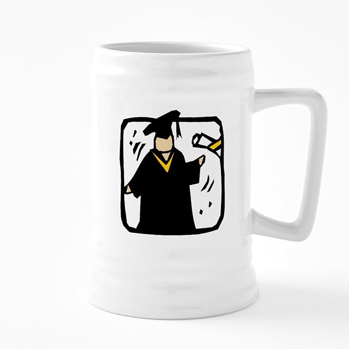Кружка-пивная кружка CafePress в виде диплома выпускника, получившего диплом об окончании обучения, объемом 25 унций.