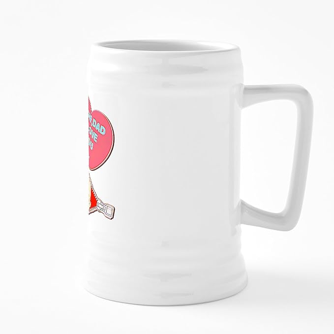 CafePress Mom Dad, I Love You 25 oz Ceramic Beer Stein Mug