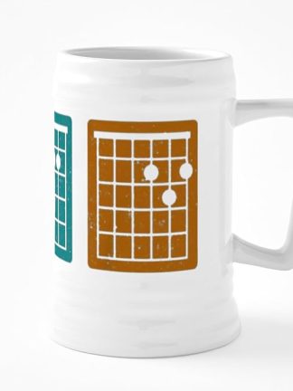 Футболка CafePress Dad Guitar Chord Vintage Shirt, керамическая пивная кружка объемом 25 унций.